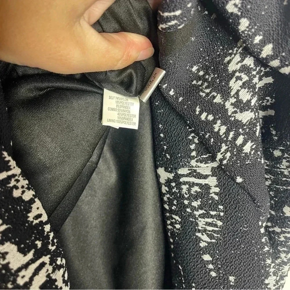 Kay Unger Sheath Black Splatter Cap Sleeve Dress Size 10 - Picture 2 of 6